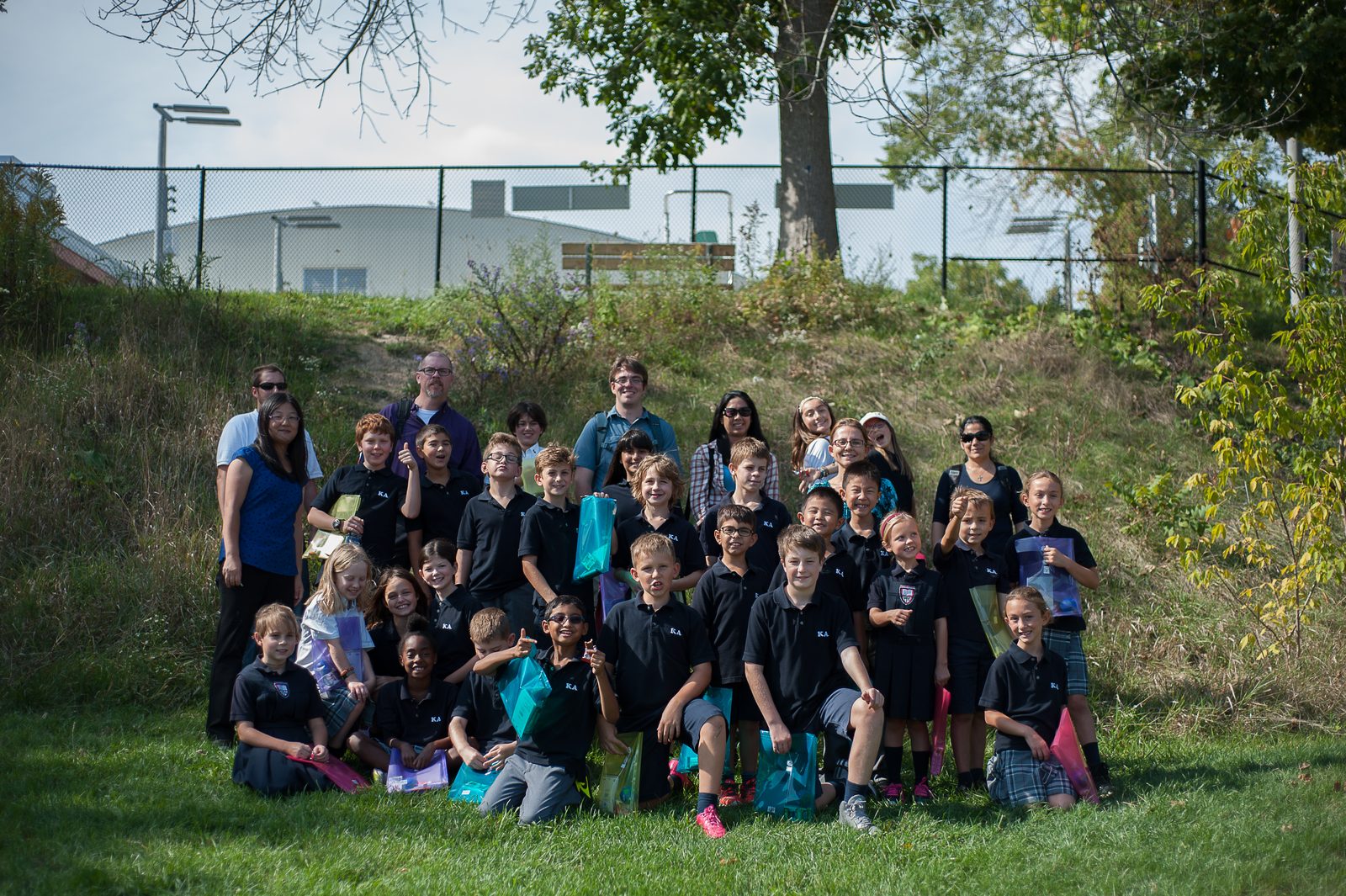 The outreach team with Kendellhurst Academy students