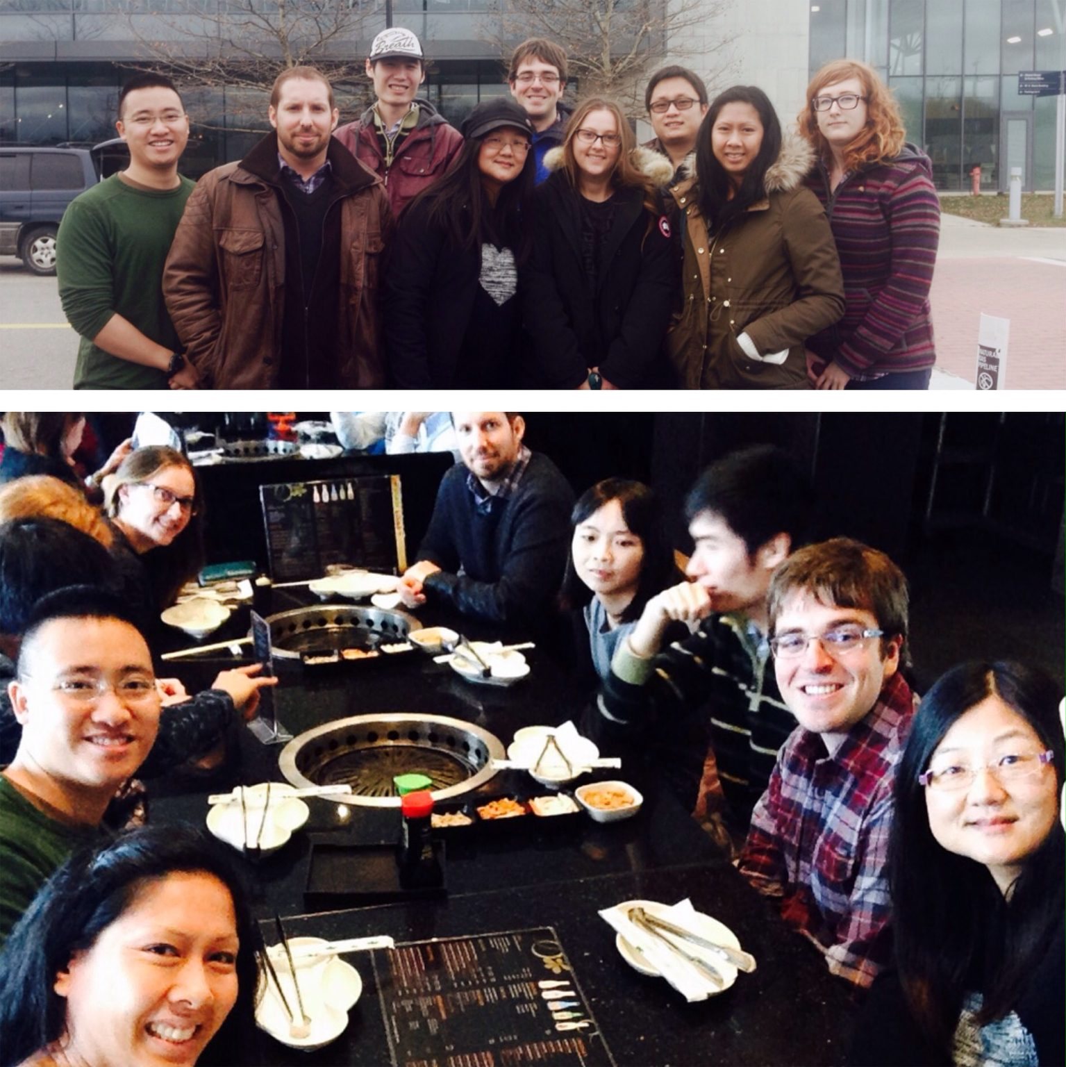 Lab members at the end-of-year luncheon, 2015