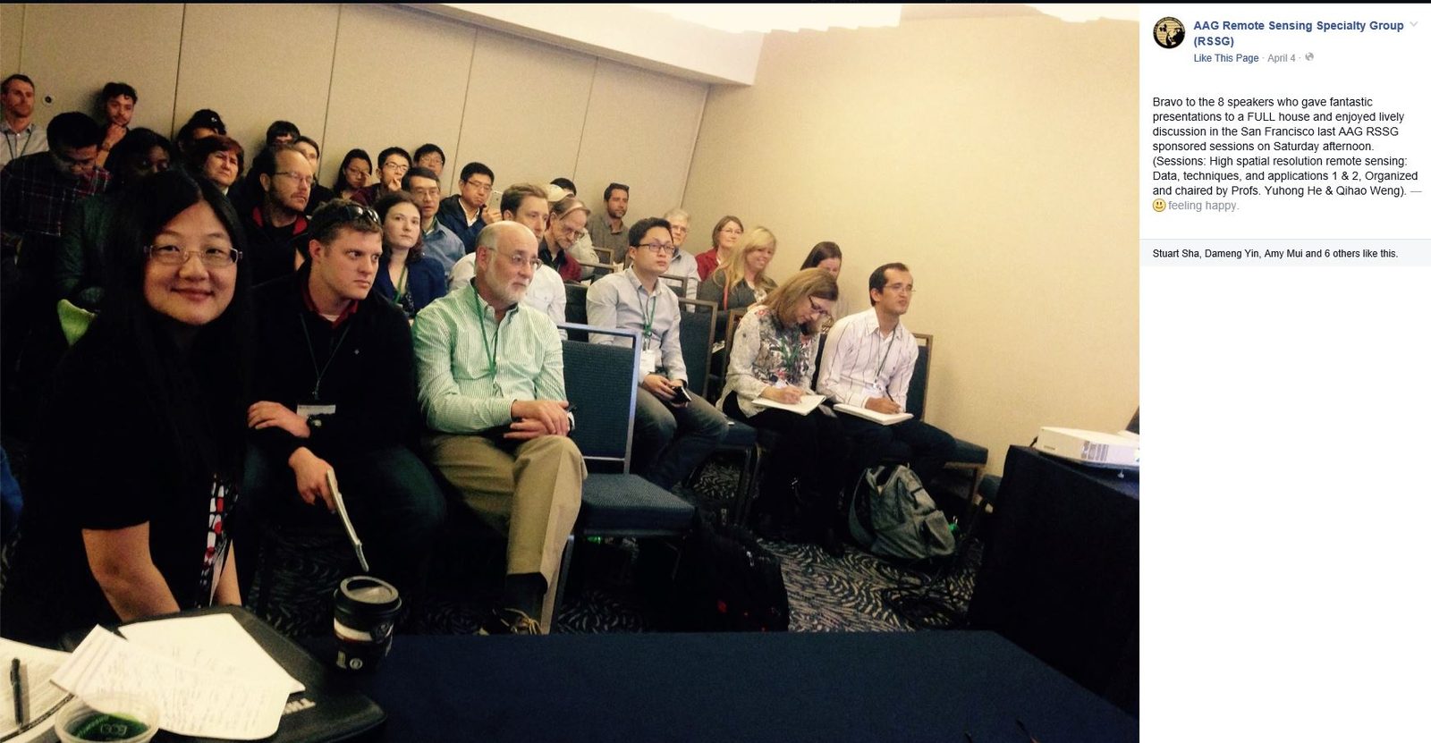 A full room at the lab’s AAG 2016 session