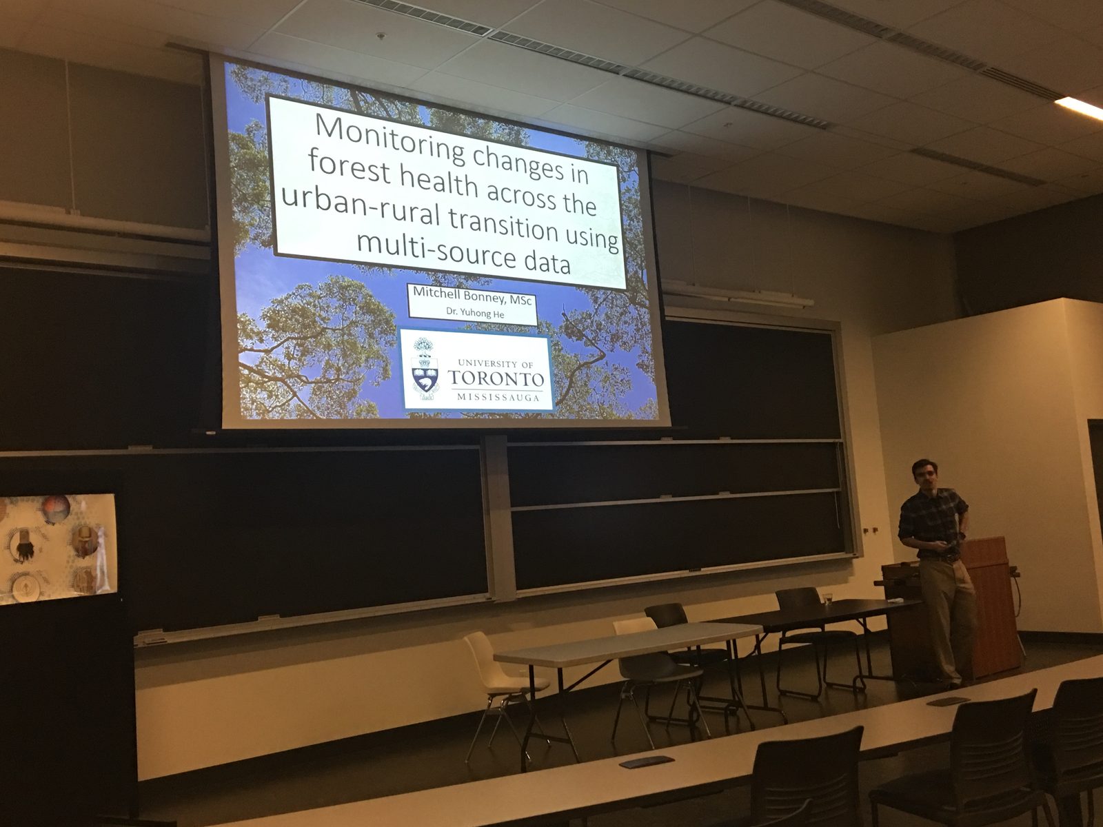Mitchell Bonney presenting at the UTM Graduate Research Colloquium