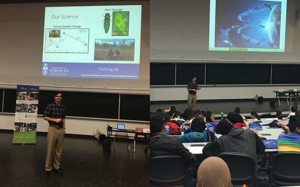 Mitchell Bonney speaking to students in a lecture hall
