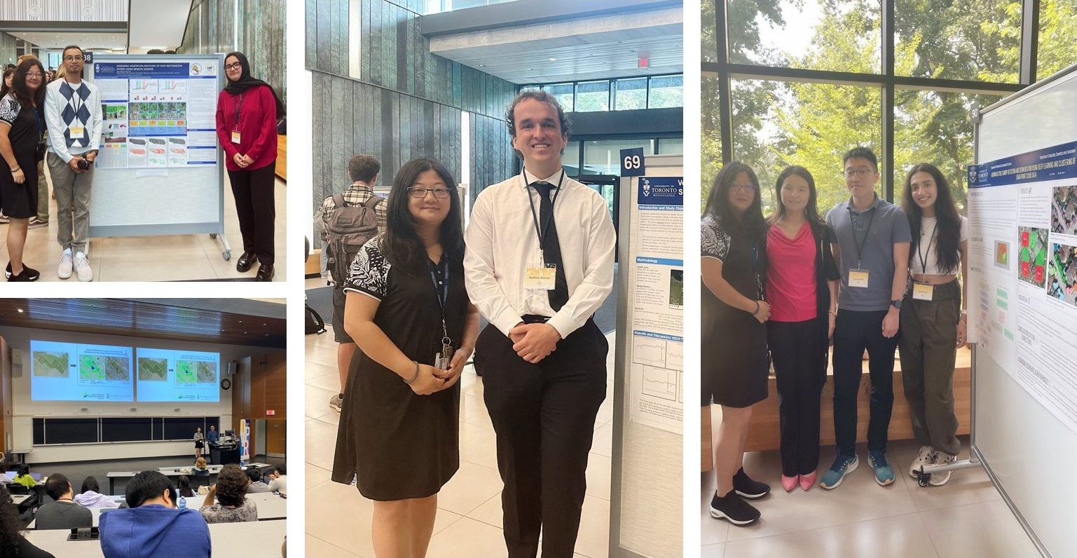 Undergraduate researchers presenting posters at SURF 2023